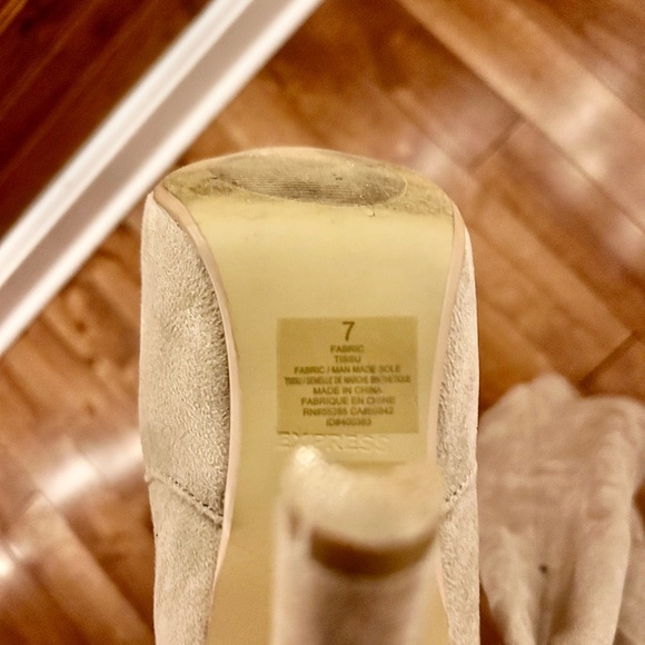 EXPRESS Over-the-Knee Taupe Suede Boots – Size 7 - Picture 2 of 3